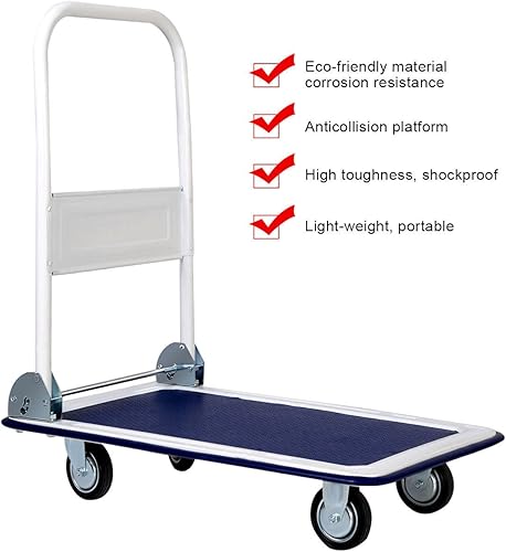Miniatura 3 de Goplus Carro plegable de la plataforma 330LBS Rolling Flatbed Cart Hand Platform Truck Push Dolly para cargar