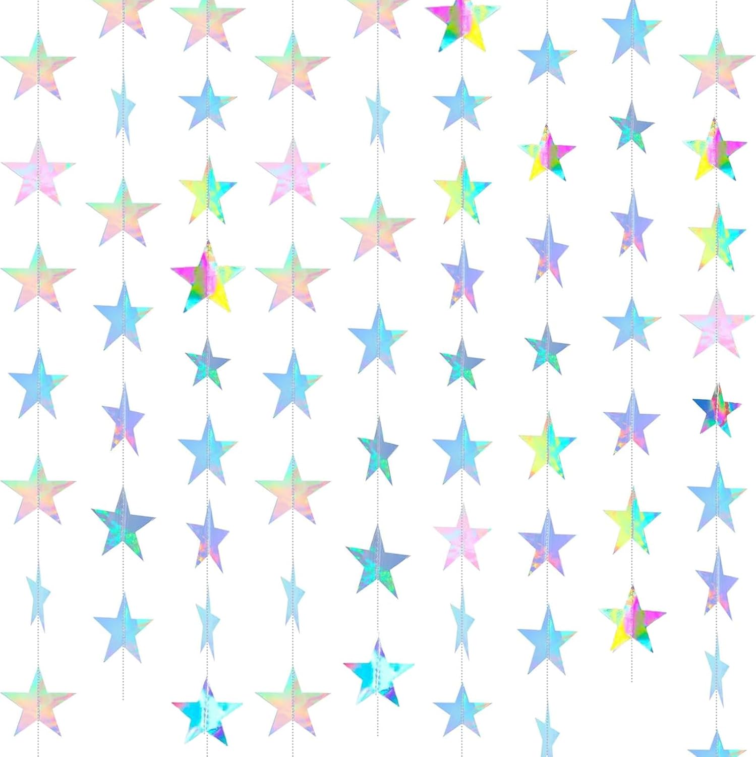 6 Pack 78 Ft Iridescent Shining Garland, Sparkling Garland Banner