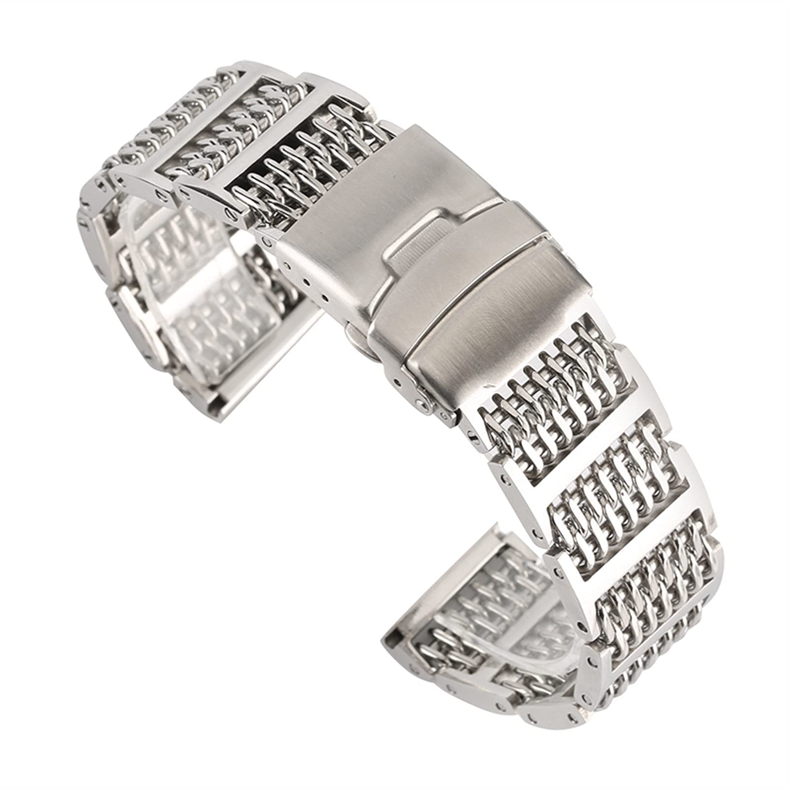 QHQQXN Uhrenarmband Mesh-Armband 8 mm 10 mm 12 mm 14 mm 16 mm 18 mm 20 mm 22 mm 24 mm Edelstahl-Zubehör