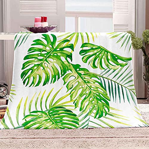 Couverture flanelle feuilles vertes canapé lit toutes saisons - 2