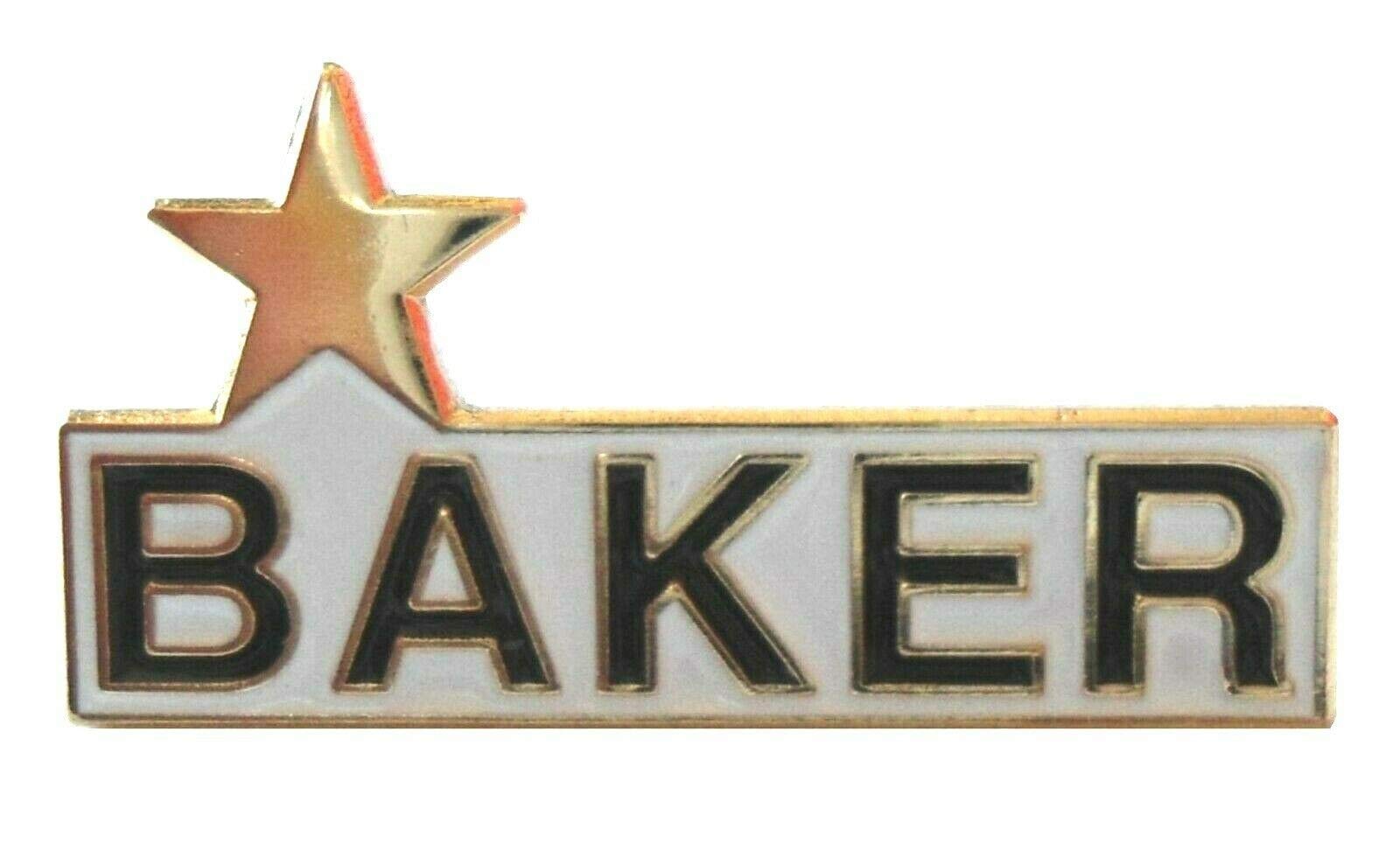 Star BAKER Cake Bread Maker Bakery Owner Chef Baking Cook Enamel Badge 25mm