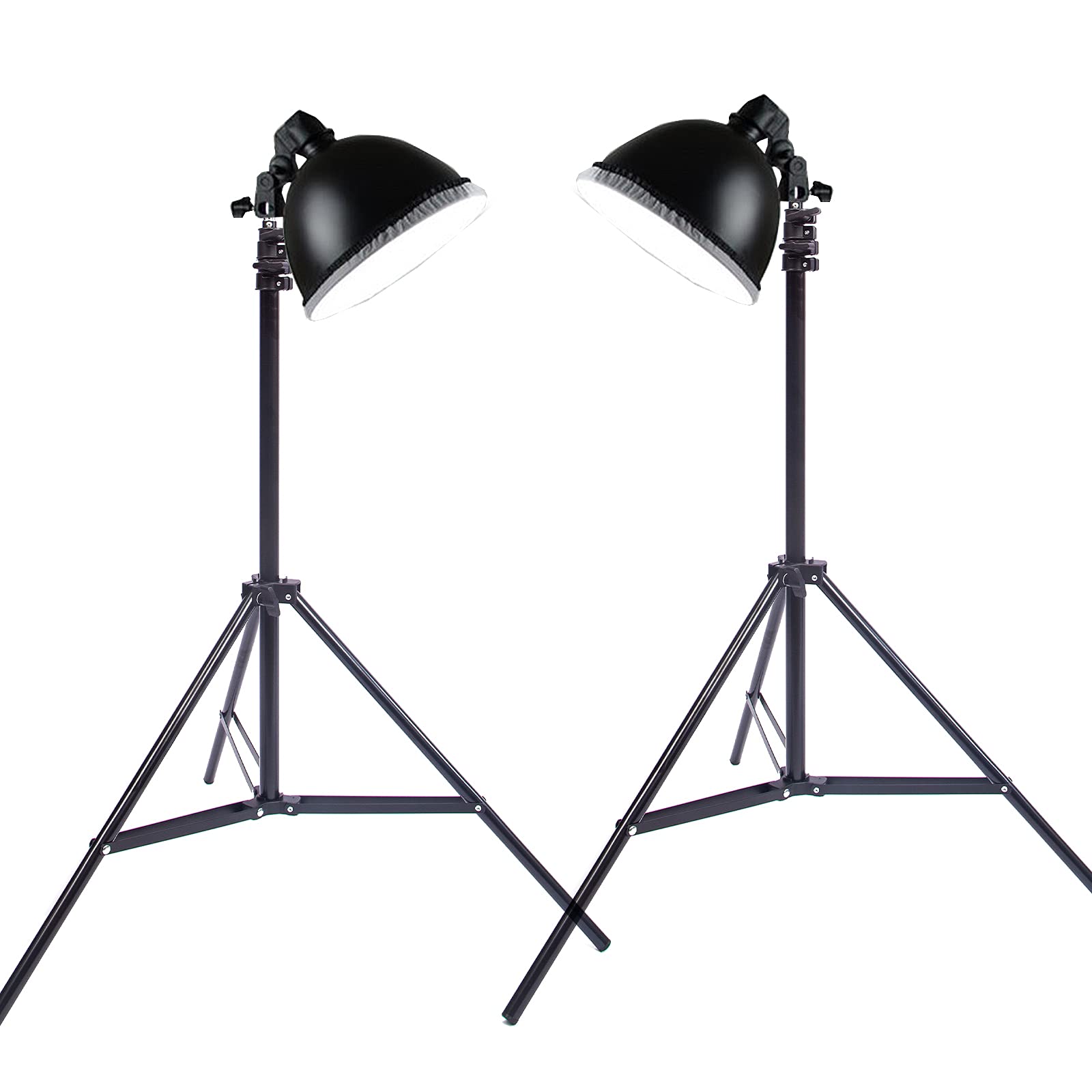Softbox - Kit di illuminazione per fotografia: 2 lampadine da 45 W, 2 portalampada E27, 2 softbox con diffusore bianco, 2 x 2 m, supporto per illuminazione continua per studio fotografico, video