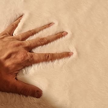 Rex Tavşanı Dekoratif Tek Kafa Peluş Post Krem (Tüy Yüksekliği 22 mm)