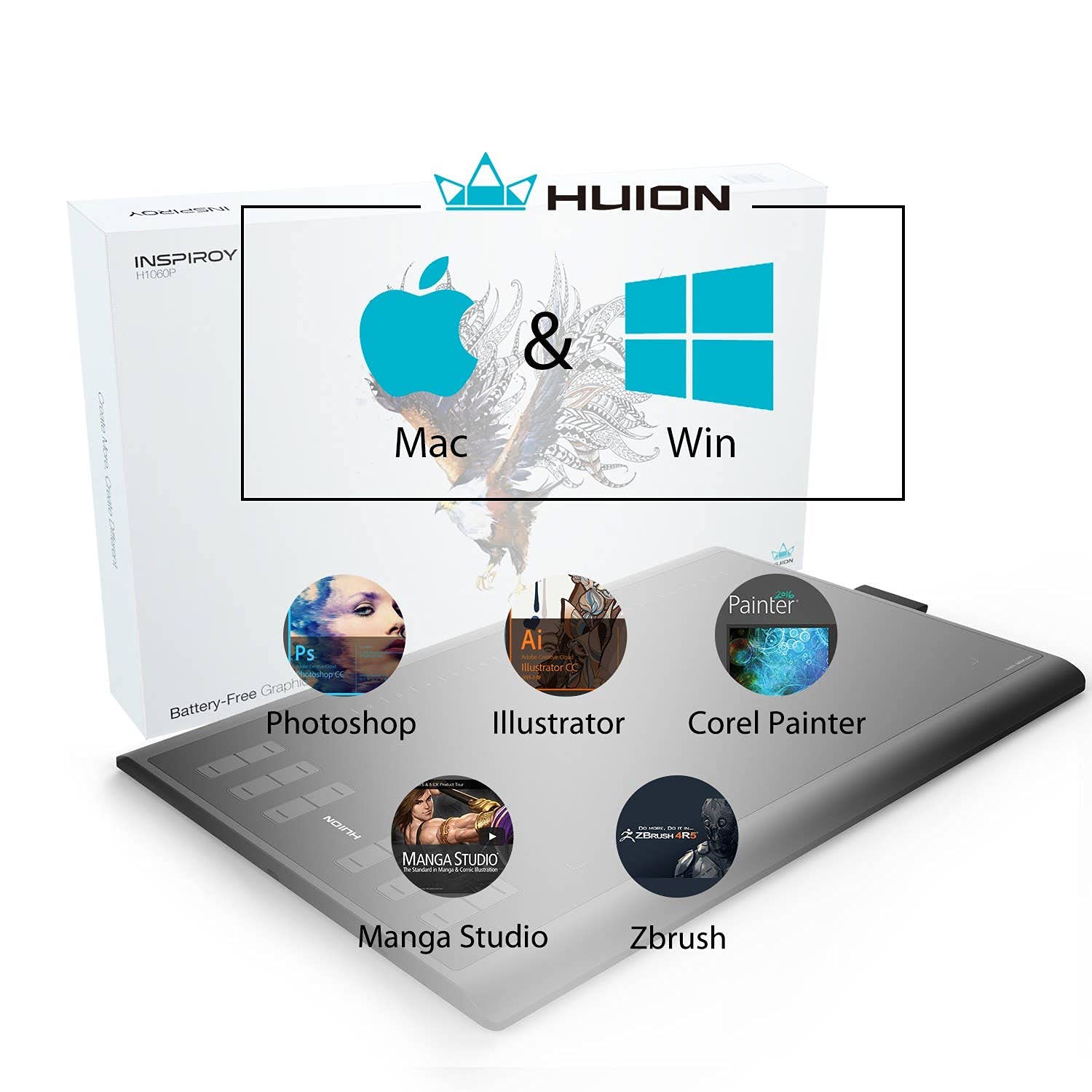 Huion Tableta GRÁFICA H1060P