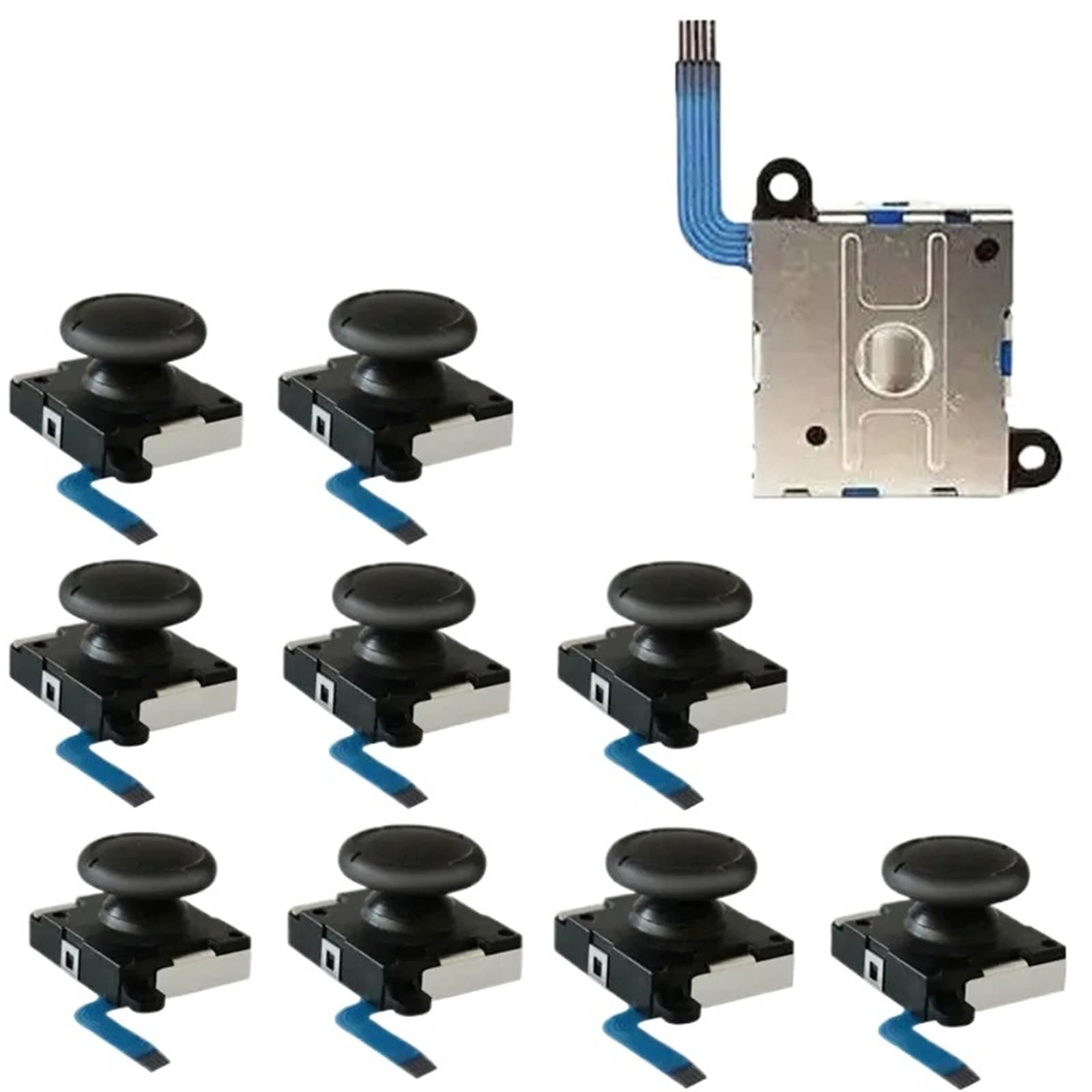 10 stücke Ersatz Joystick for Nintendo for Schalter 3D Joystick Analog Thumb-Stick Schalter for Lite for Joycon Controller(10pcs black)