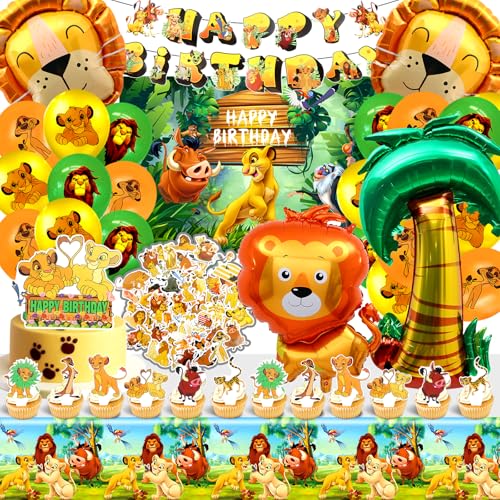 Decoracion Rey Leon Cumpleaños, Rey Leon Cumpleaños, Globos, Decoracion Tarta, Adecuado para Decorar Fiestas Temáticas Infantiles