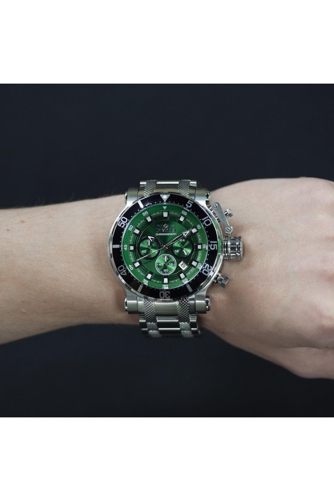 INVICTA Coalition Forces 49092 Reloj para Hombre - Movimiento de Cuarzo - Acero Inoxidable con Esfera Verde - 52 mm