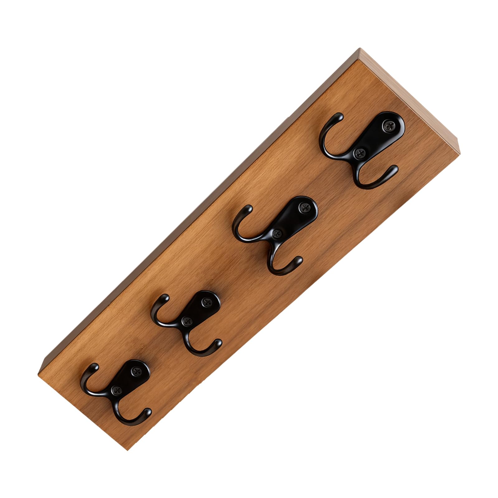 Nucelit Space Saving Hanger Wall Mounted Rack Decorative Farmhouse Hanger Vertical Wood Organizers with Hooks Enduring Space Saving Rack
