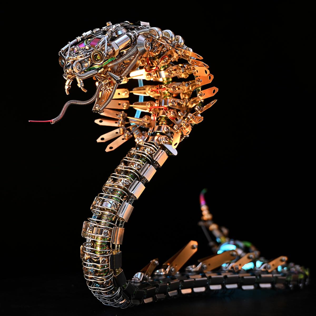 Rompecabezas de metal 3D para adultos, montaje mecánico DIY Viper Cobra serpiente modelo, Steampunk realista serpiente rompecabezas para construir, regalo creativo (1000 piezas)