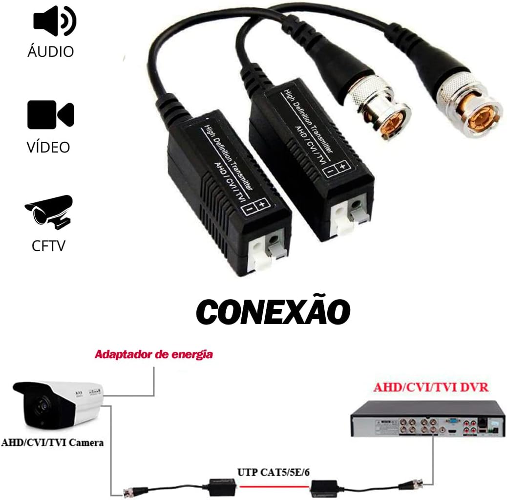 Revisão do KIT 6 PARES Vídeo BALUN: Testado por 30 dias com CFTV