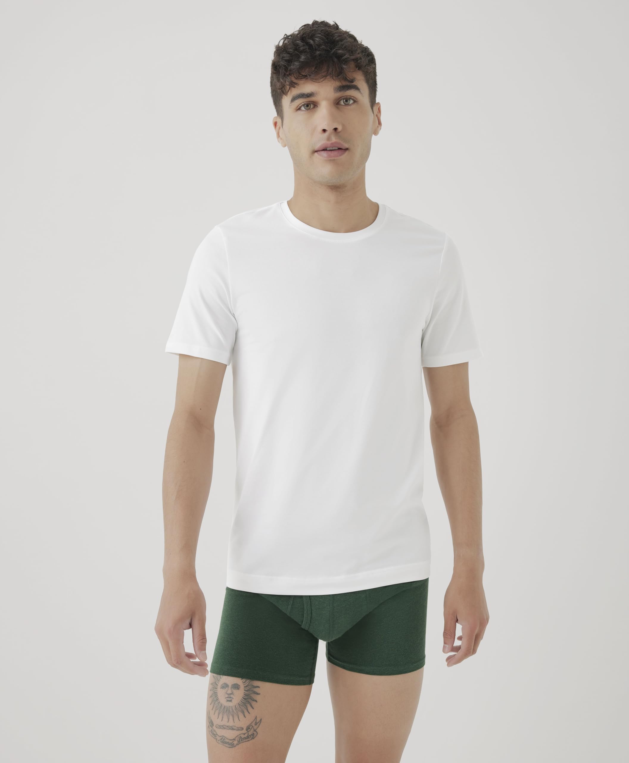 Pact Men's Organic Cotton Crew Undershirt 2-Pack White