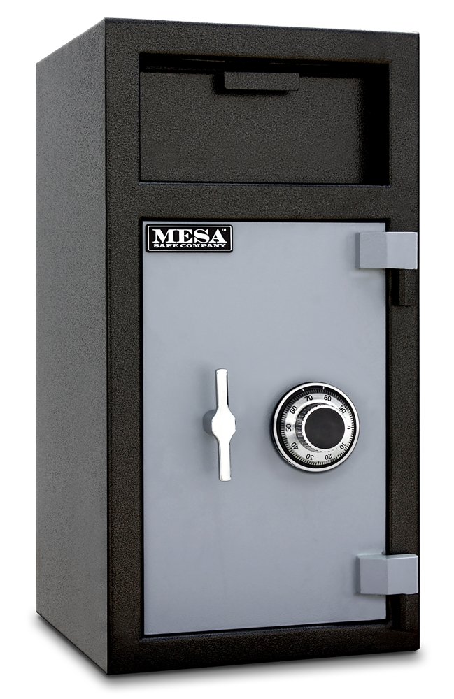 Mesa Safe MFL2714C-ILK All Steel Depository Safe with Interior Locker, Combination Lock, 1.3-Cubic Feet, Black and Grey