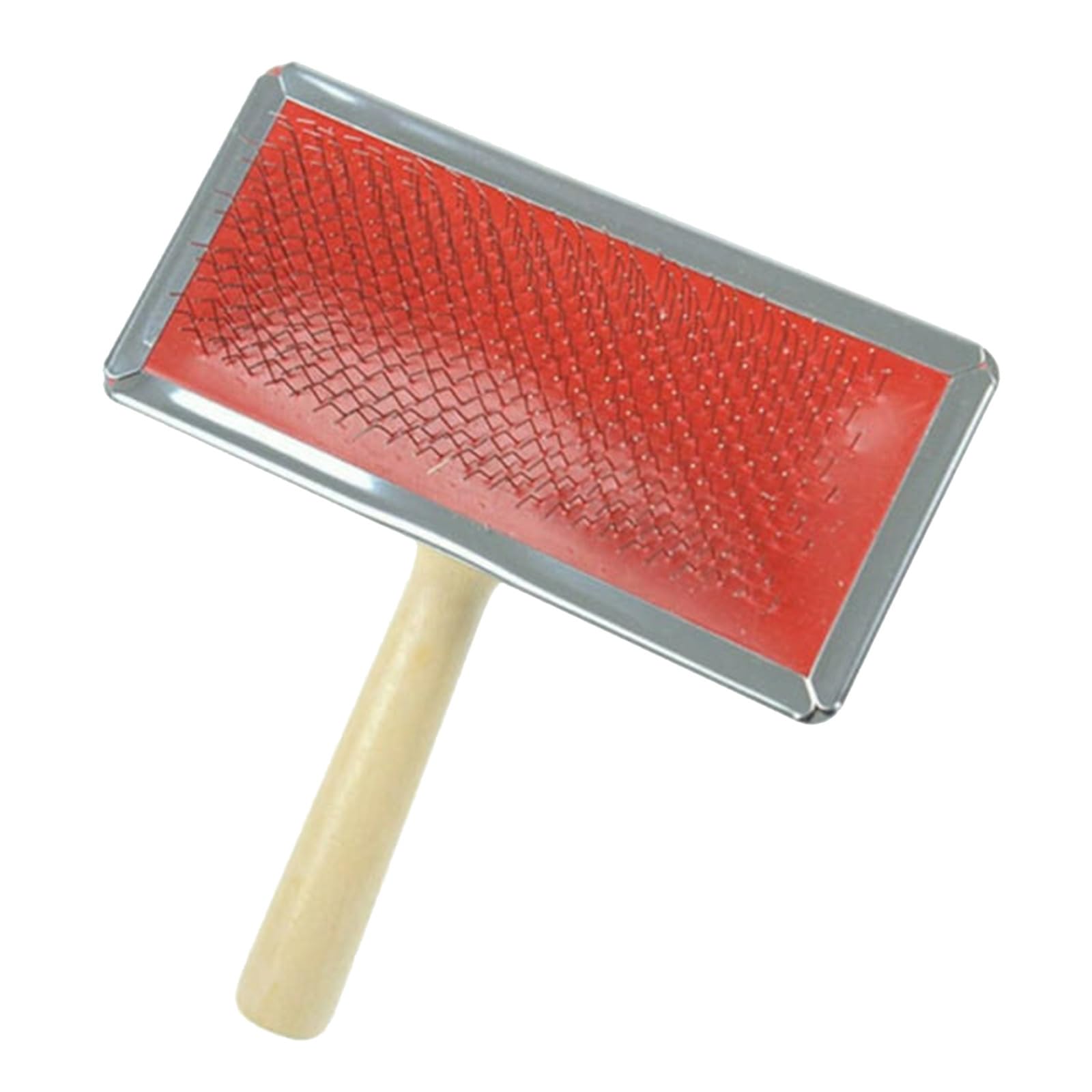 Self Cleaning Slicker Brush for Dogs and Cats Pet Hair Remover Gentle Grooming Tool Deshedding Massage Brush for Shiny Coat (Red, One Size)