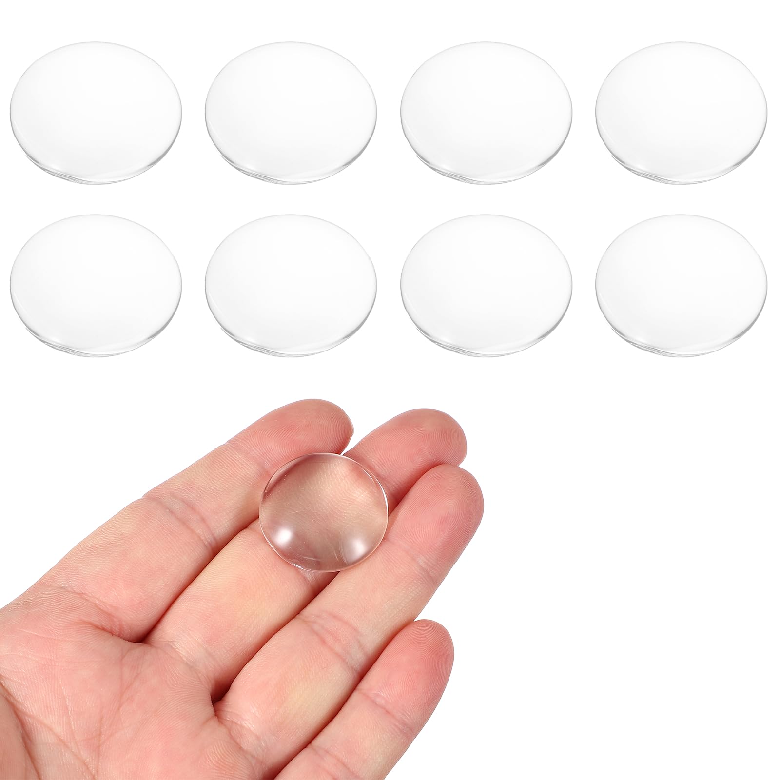 PATIKIL 8 Pcs Convex Lens, 25mm OD 36mm Focal Length Magnifier Lens Optical Lenses Borosilicate Magnifying Glass Flat Convex for DIY Crafts Office Home Science LED Spotlights Flashlights