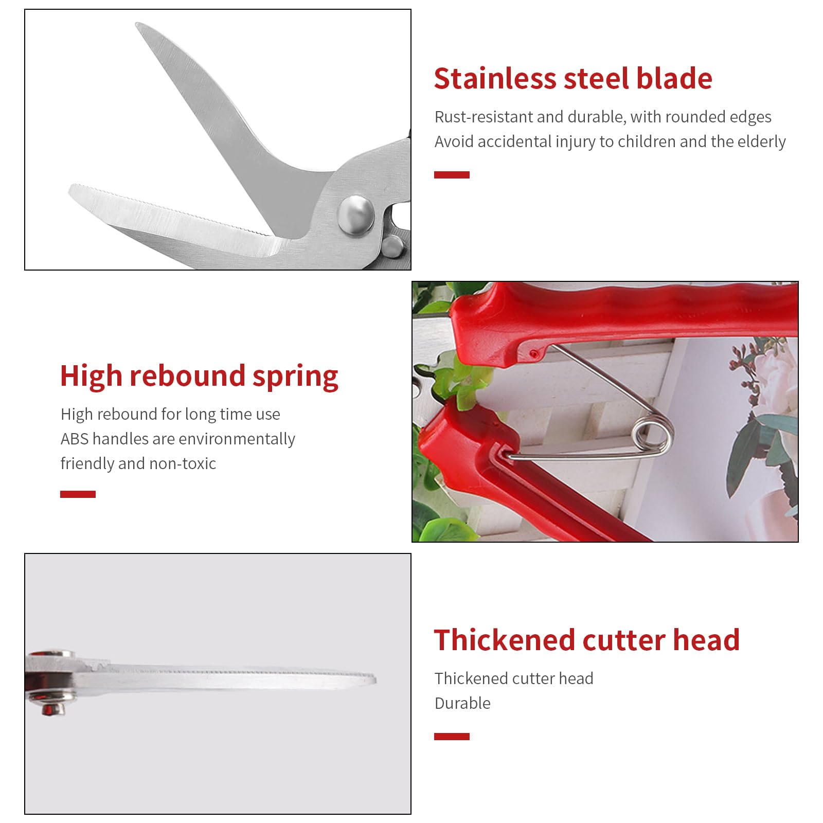 Heavy Duty Scissors, Stainless Steel Sharp Blade, Ideal for Cutting Carpet Cardboard, Fabric, Leather, and Metal Wire - Image 3