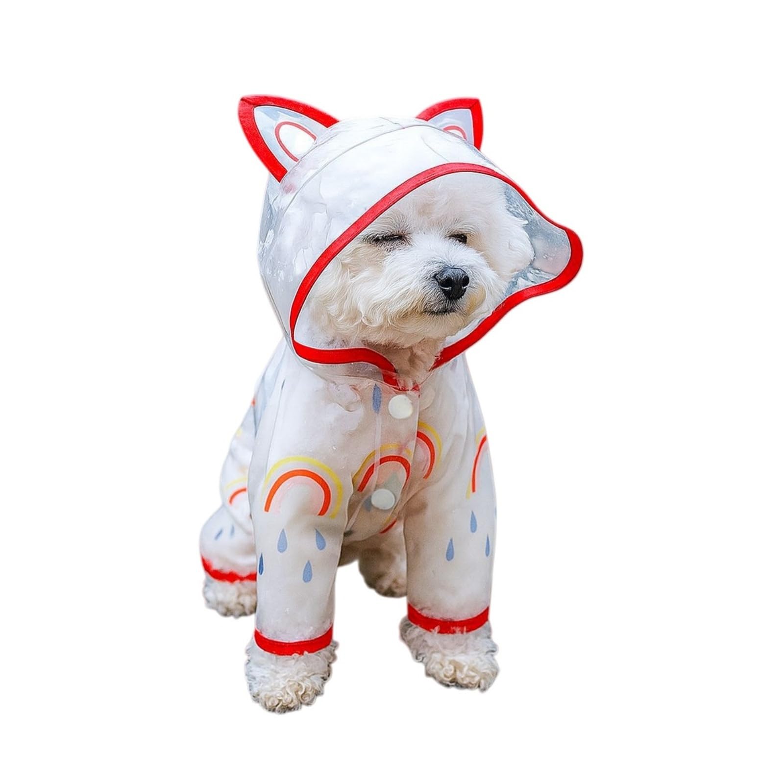 Full Body Dog Raincoat with Legs & Hood - Waterproof Pet Rain Jacket with Harness Hole, Safe Reflective Stripes, 2 in 1Puddle Suit for Small Medium Dogs & Cats (Red_XL)