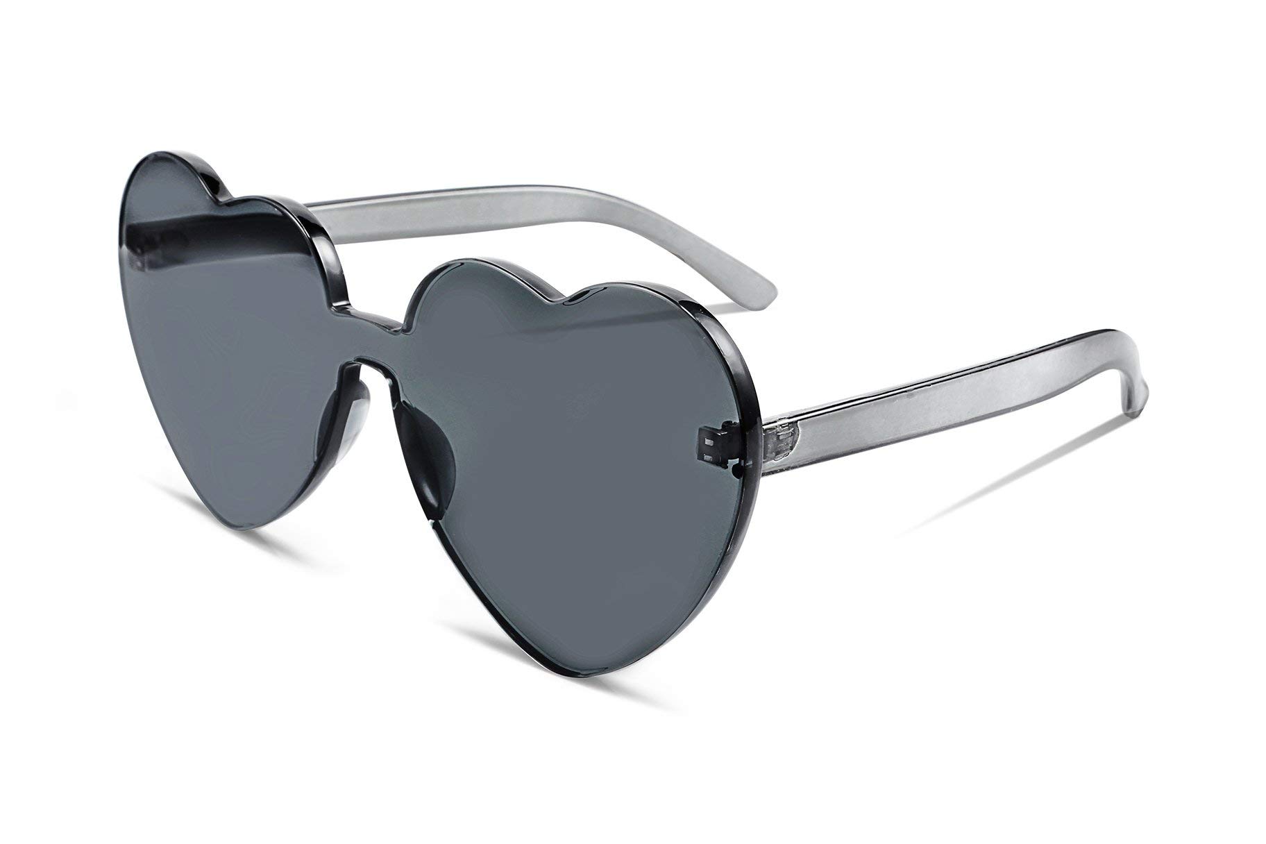 FEISEDYRimless Heart Shaped Sunglasses Women One Piece Fashion Love Glasses B2419