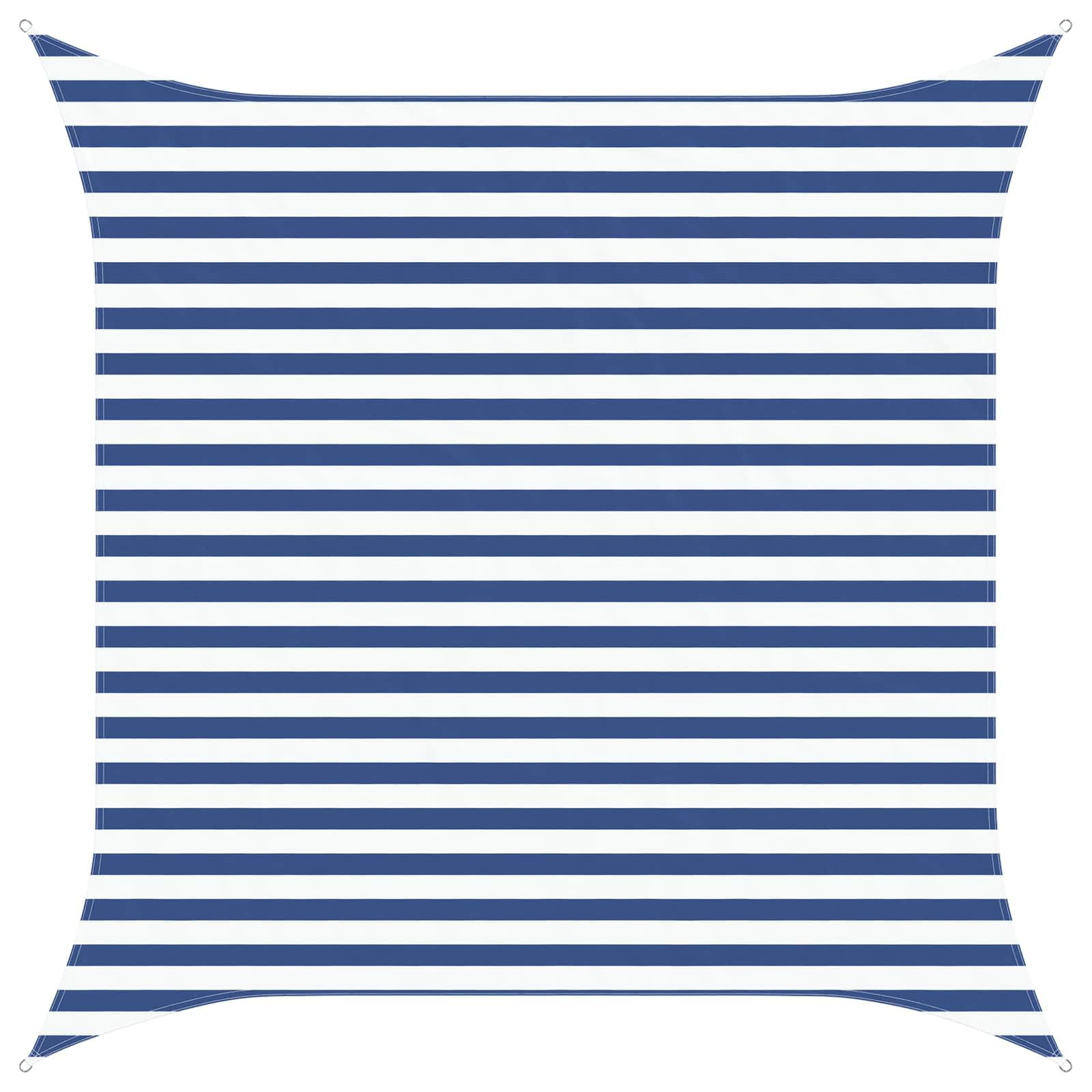 Voile d'ombrage 3x3 mètres bleu et blanc en tissu Oxford pour terrasse