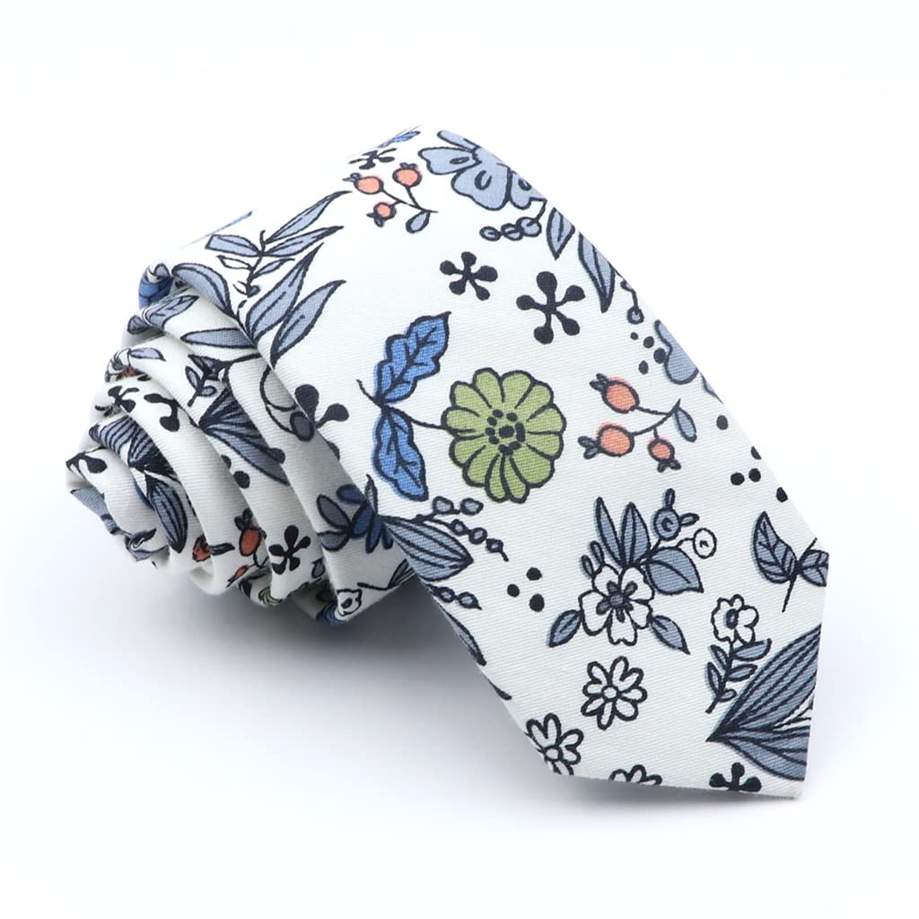 Corbata Floral de algodón Corbata Estampada Ajustada para Hombre Corbata Casual para Hombre Traje de Corbata Pajarita Floral