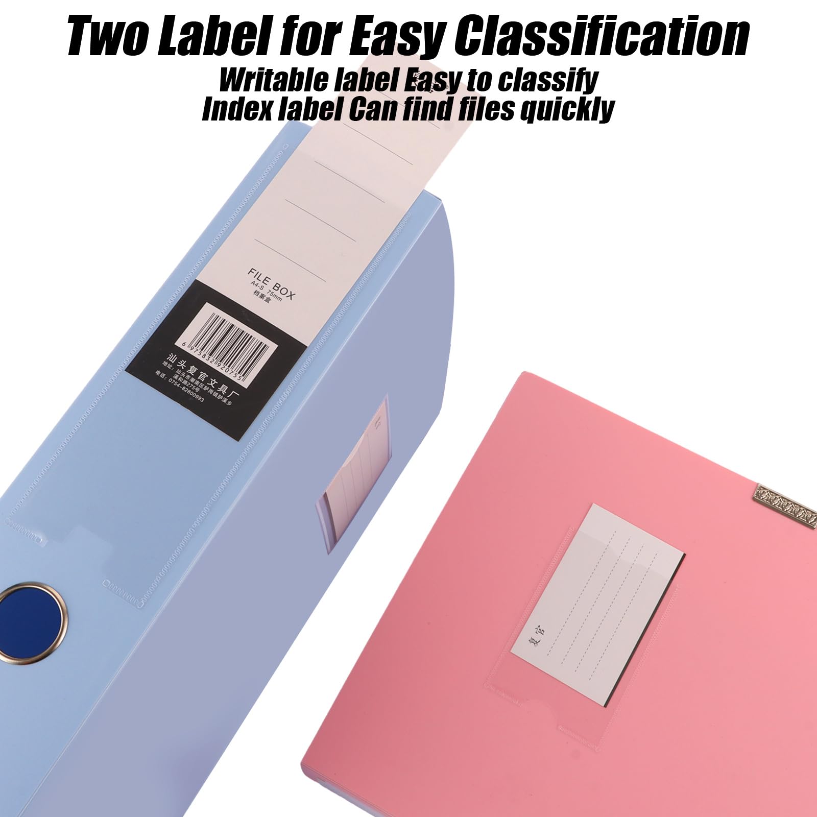 CYEER 10 Pack Box Files, Colored Plastic Box File A4 Filing Boxes 75mm Spine, Foolscap Box Files Box Folders for Paperwork A4 Document - Image 4
