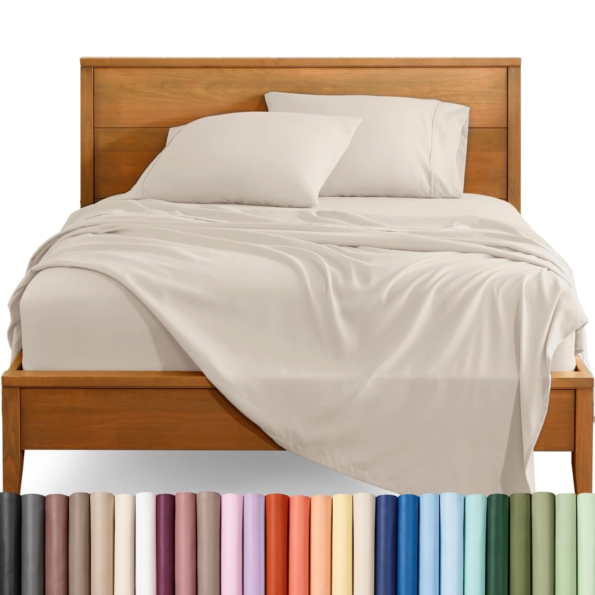 Bare Home Full Sheet Set - 1800 Ultra-Soft Microfiber Bed Sheets - Double Brushed - Deep Pockets - Easy Fit - 4 Piece Set (Full, Wheat) — image 1