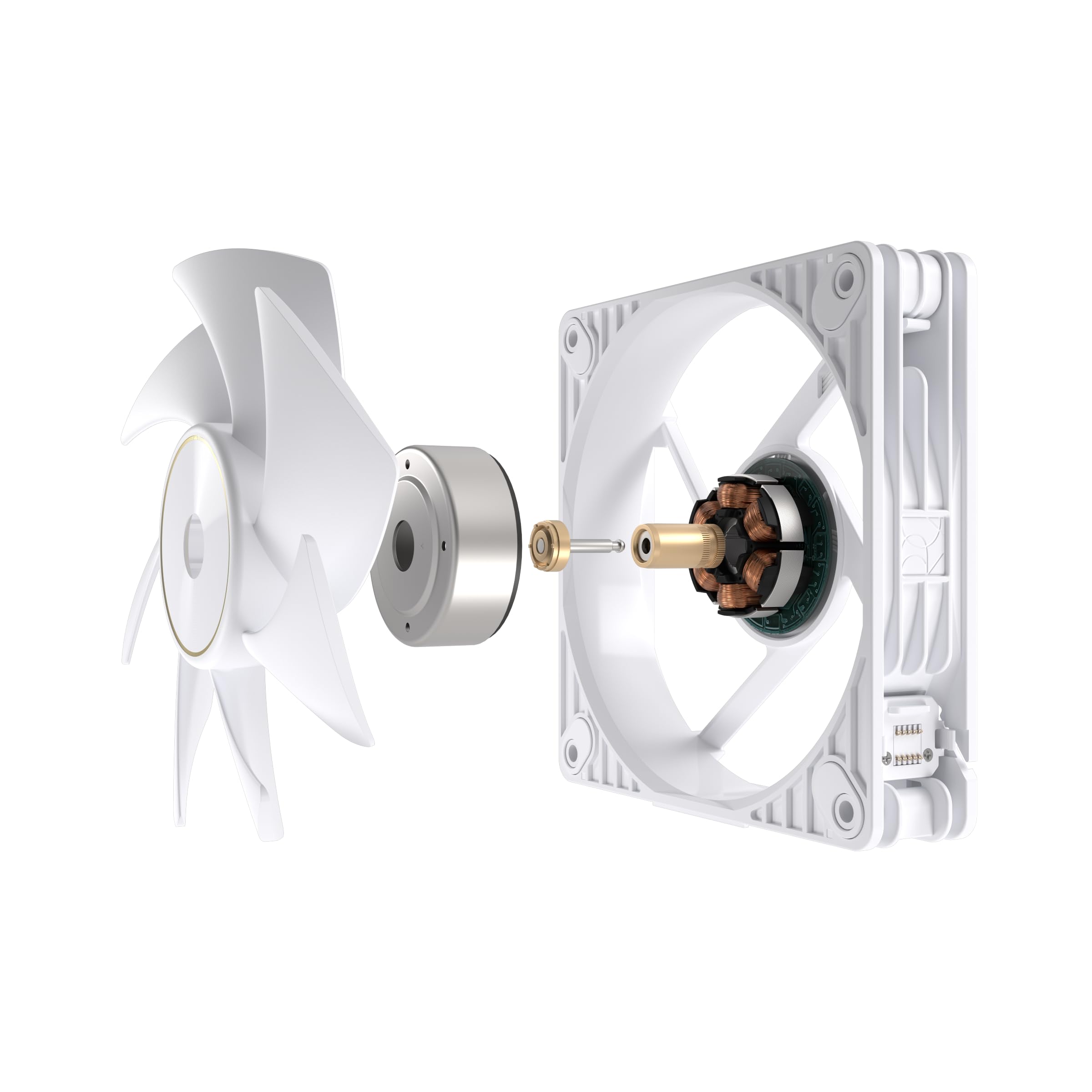 ASUS ProArt PF120 Triple Pack - Ventilateurs PMW de 120 mm, haute performance, cadre de 28 mm, pales LCP, fonctionnement silencieux, ingénierie de précision, connecteurs sur chaîne, blanc