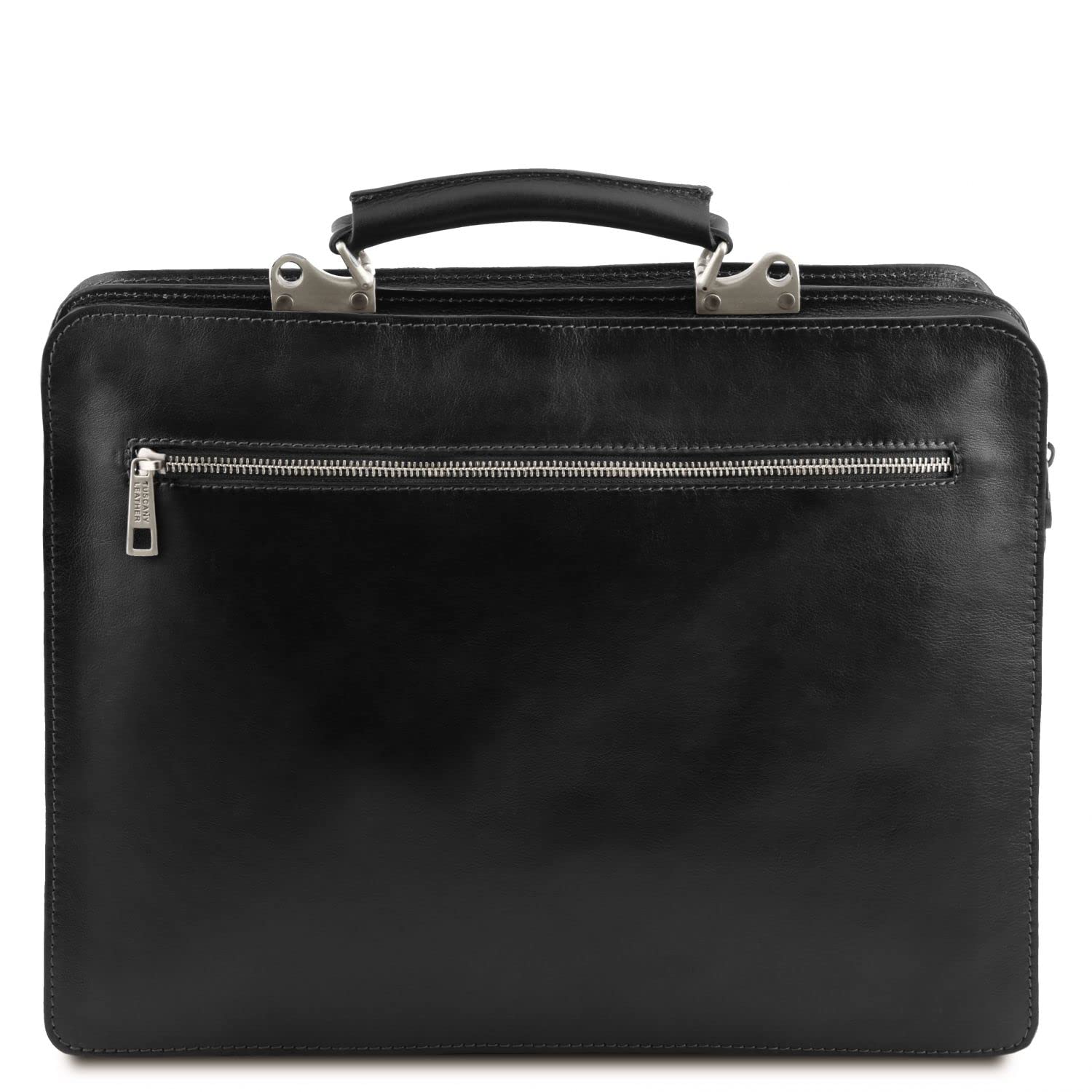 Tuscany Leather Venezia Porta Folios en Piel con 2 Compartimentos y Cierre de Cremallera