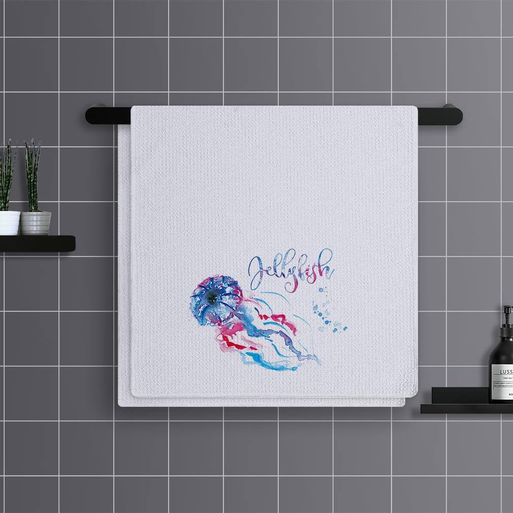 Trapos Cocina Medusa Azul Y Roja Paños de Cocina Suaves y Absorbentes Paños Cocina Reutilizables Trapos de Cocina para Secar Toallas Lavable Toallas de Barra Juego de 4 (40x60cm)
