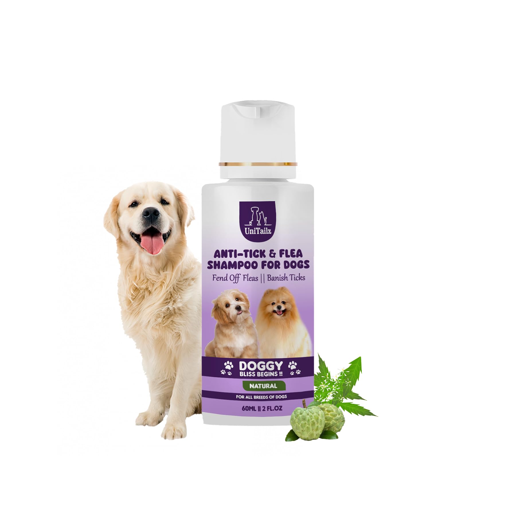 Unitailz Anti Tick & Flea Shampoo for Dogs | Help in Ticks, Fleas, Lice & Mites, Anti-Fungal, Antibacterial | Anti Itch Shampoo for Dog with Goodness of Neem & Natural Actives | All Dog Breed –60ml (B0DBFHFCNM) Amazon Price History, Amazon Price Tracker