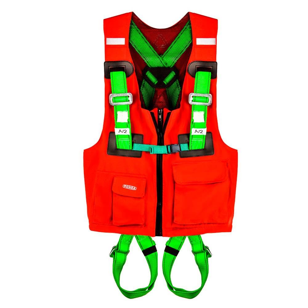 PONSA CGPK8. IMBRACATURA DI SICUREZZA ANTICADUTA (ancoraggio dorsale e frontale) + cintura di sicurezza.