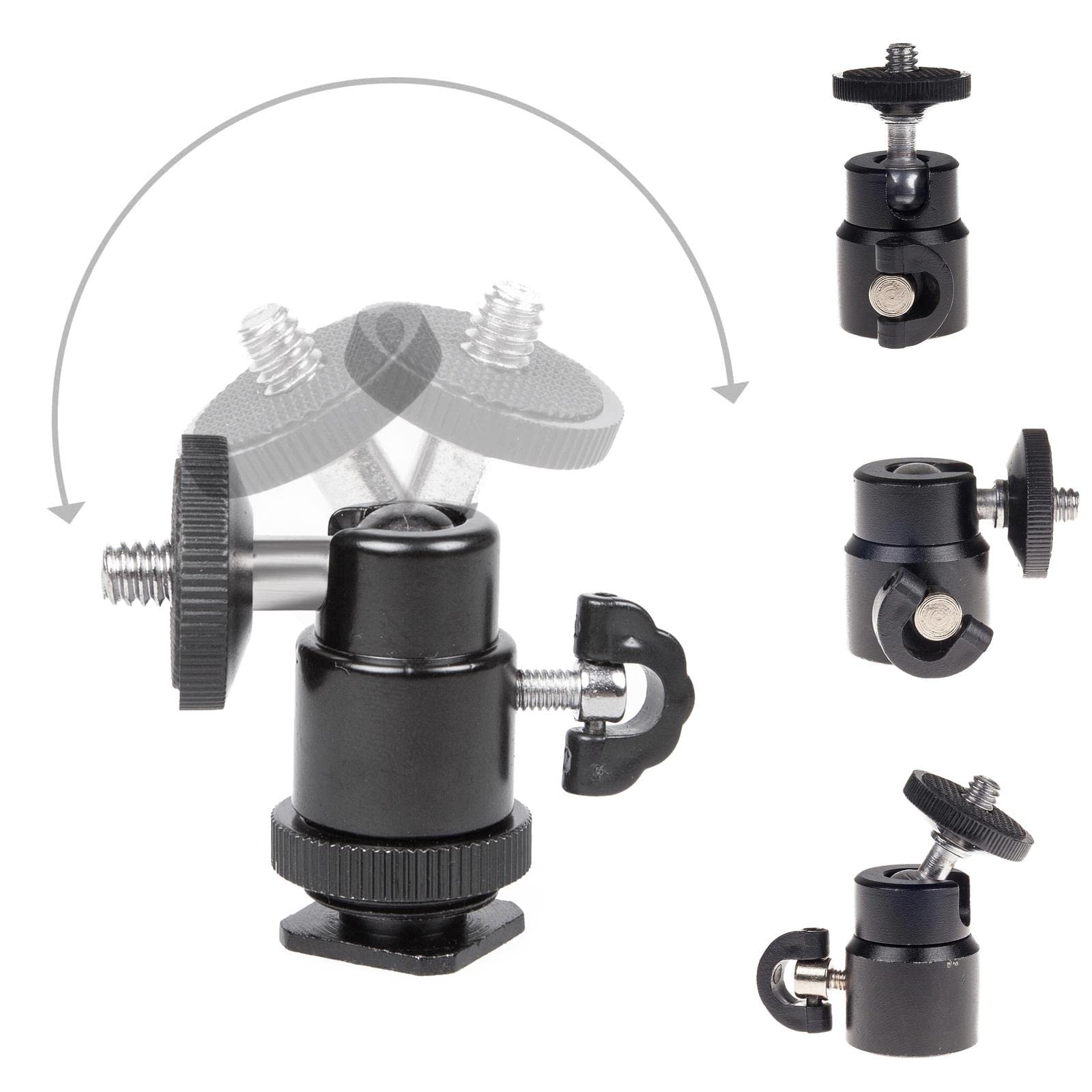 Stabilizzatore per smartphone per fotocamera, impugnatura stabilizzatrice per azione video, presa stabilizzatore portatile con supporto per clip per cellulare Hot Shoe
