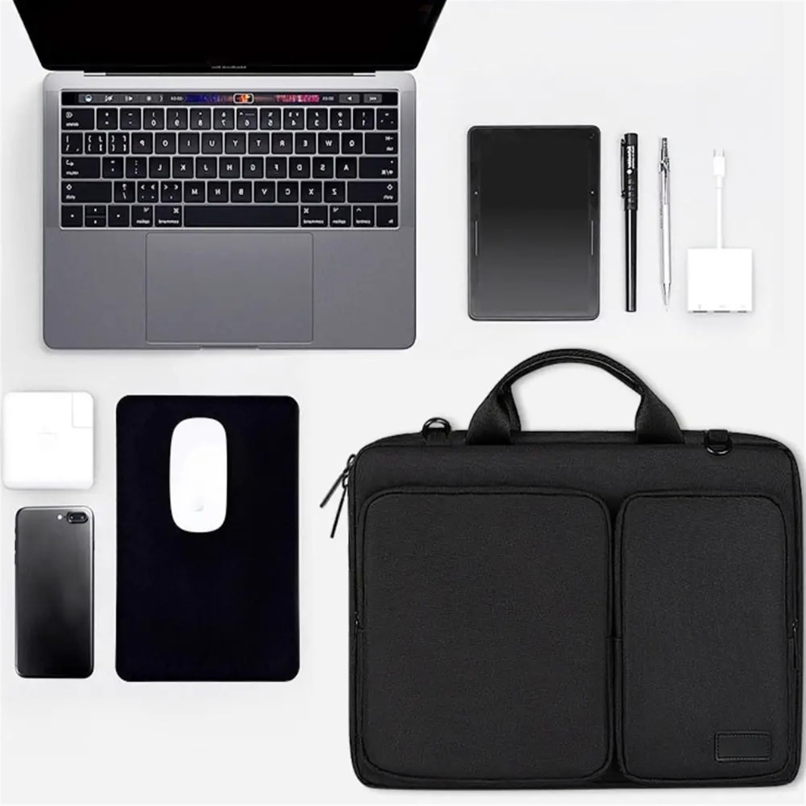 Torba na Laptopa Torba na laptopa o dużej pojemności 15,6 cala Wielofunkcyjna, odporna na wstrząsy teczka Prosta, modna teczka dojazdowa Torba na Laptop
