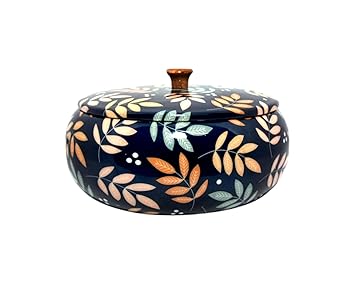 Magna Estore PREMIUM HANDCRAFTED I WOODEN I ROTI BOX I CASSEROLE I MYSTIC BLUE I 22X11 CM