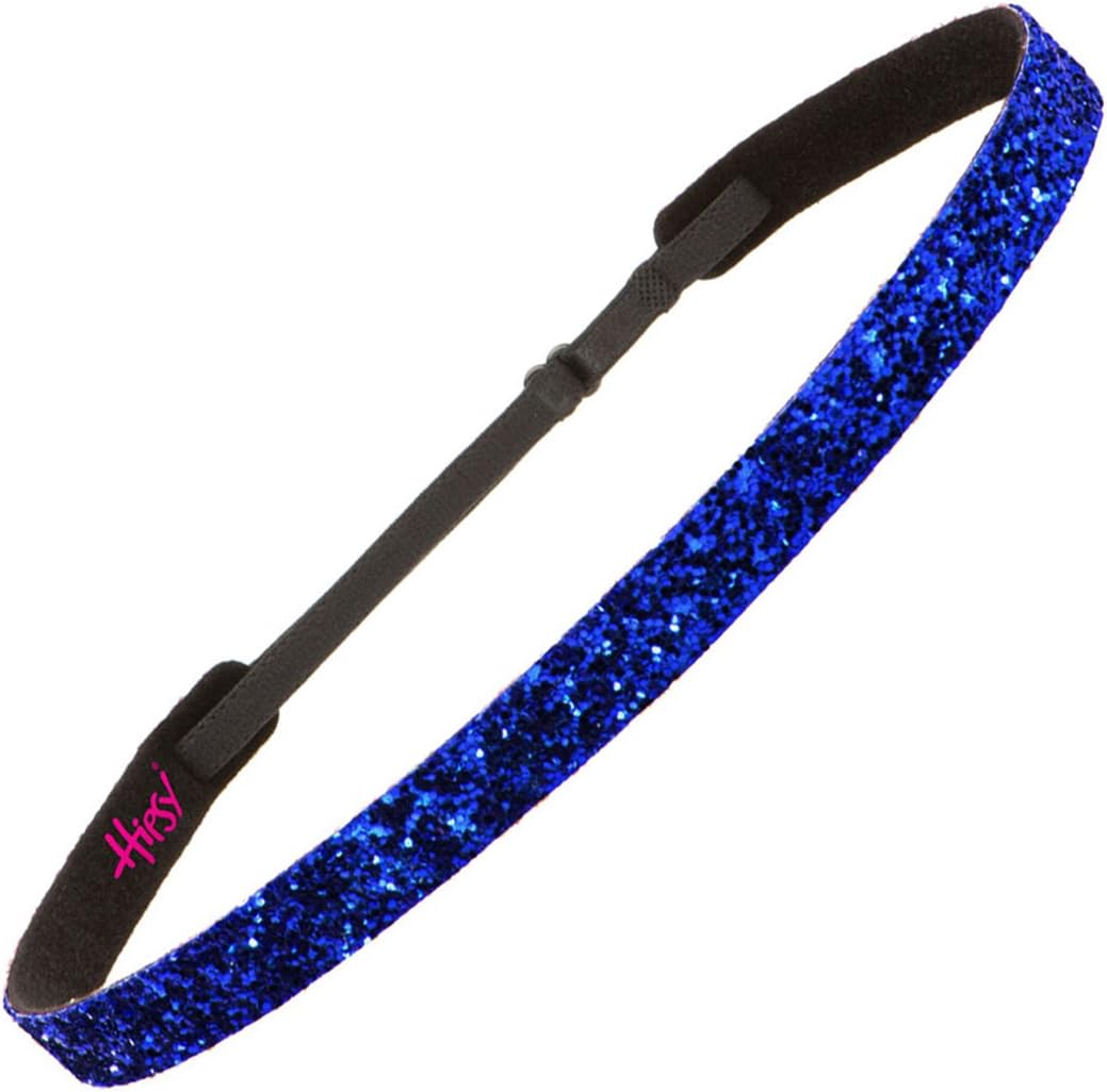 Hipsy Women's Adjustable No Slip Royal Blue Bling Glitter Team Sports Headband Multi Packs