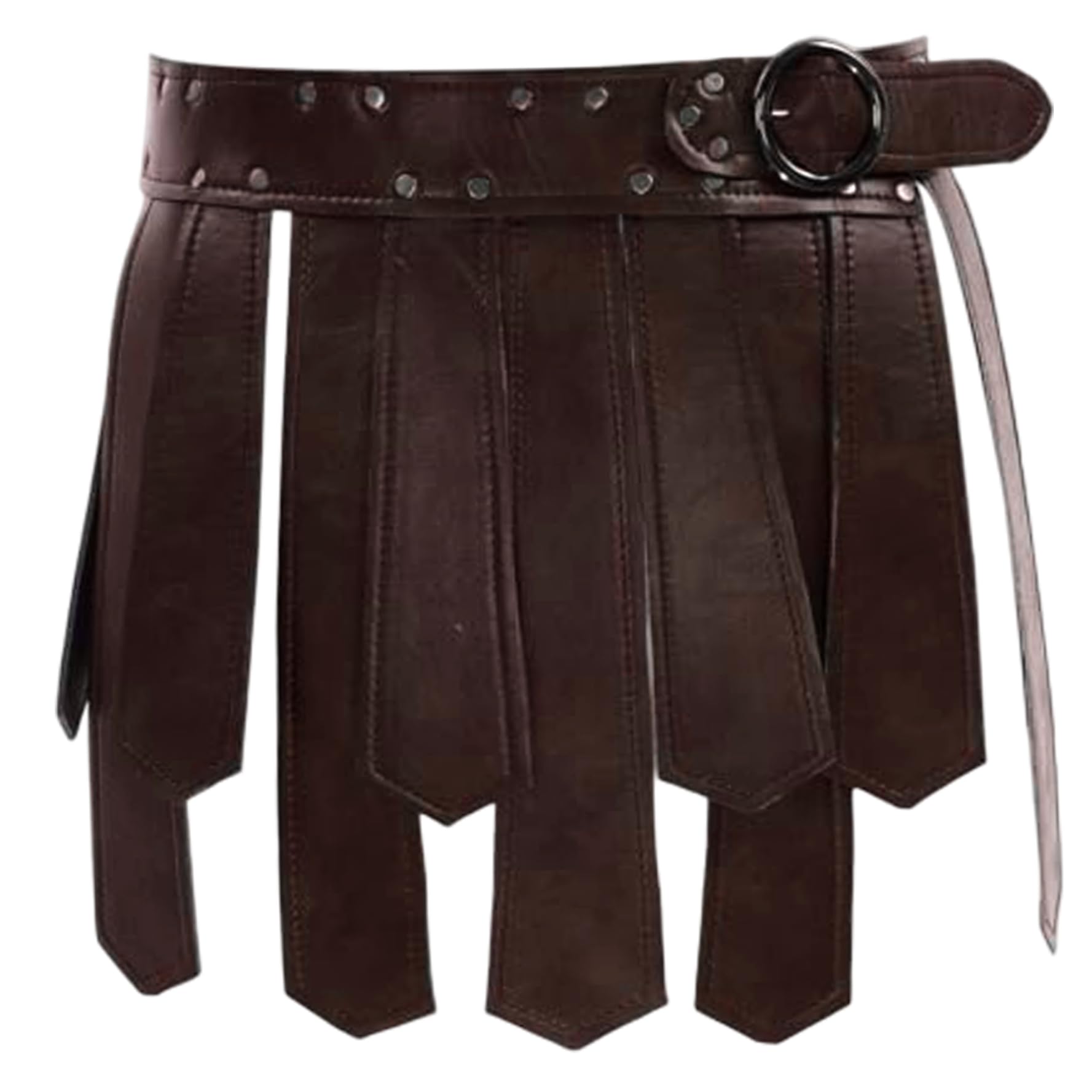 Hperu Unisex Assorted Color Viking Skirt Medieval Pu Leather Roman Tassel Viking Skirt Women Men With Adjustable Belt Gothic Retro Roman Apron Costume Leather Medieval Costume