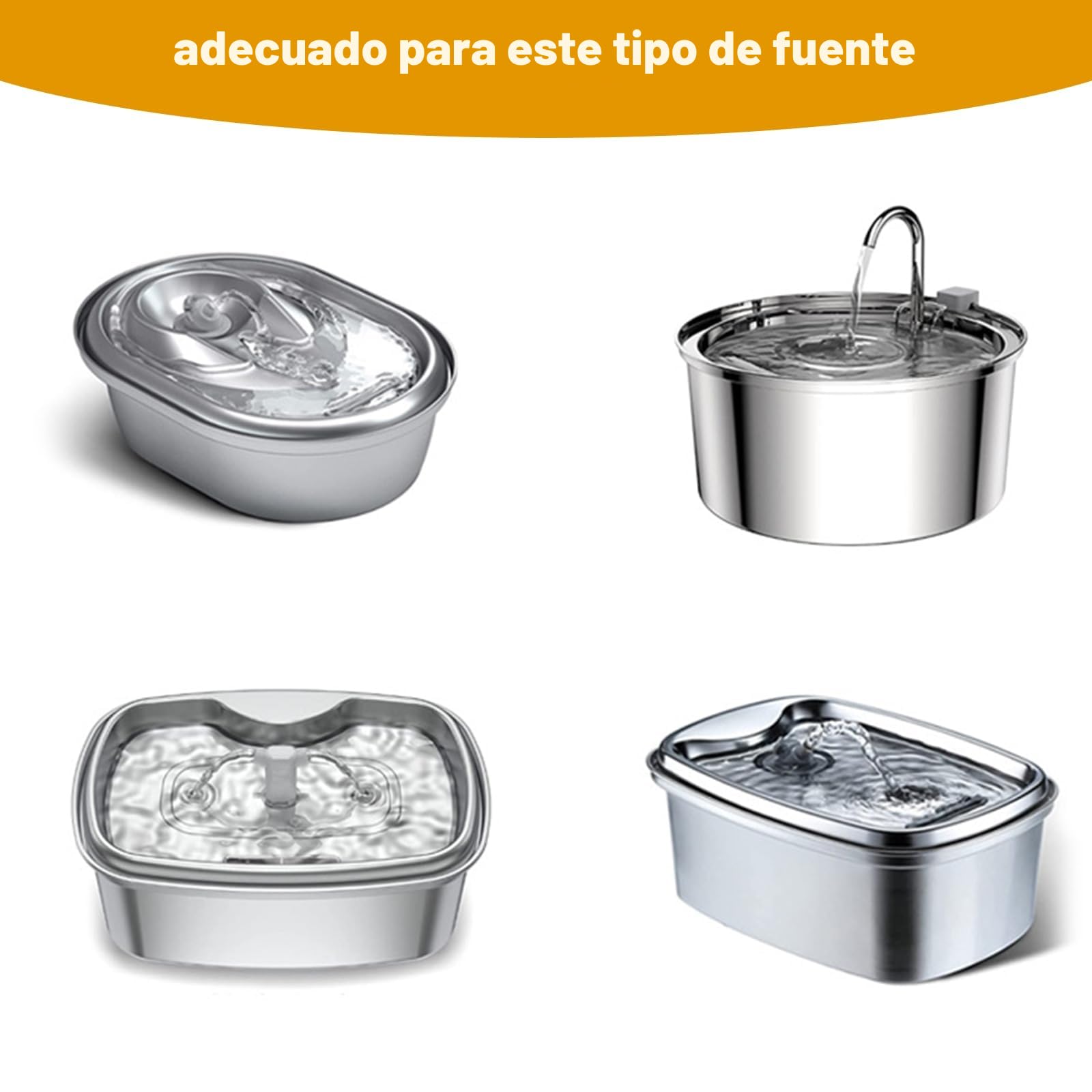 MXTIMWAN 16 Piezas Filtros de Fuente para Gatos, 8 Filtros de Carbón y 8 Esponjas de Espuma para 3,2 L Fuentes de Acero Inoxidable, Filtros Fuente con Carbón Activo