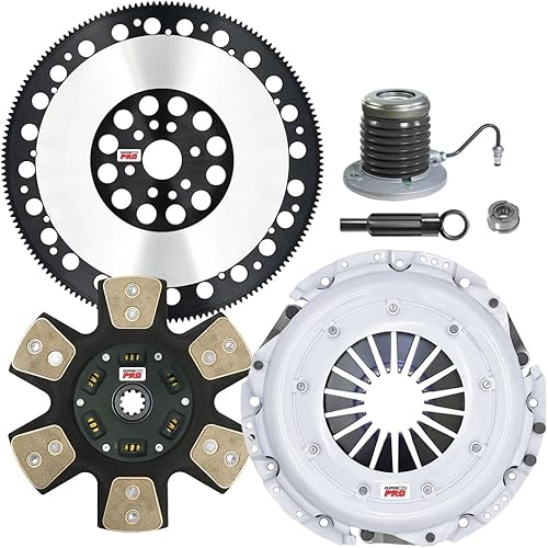 ClutchMax PRO Performance Stage 4 - Kit de embrague con volante cromoly con cilindro esclavo compatible con Ford Mustang GT 2005-2010, Bullitt,
