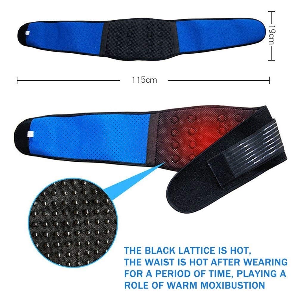 fascia di sostegno lombare, Tutore lombare Tormalina regolabile autoriscaldante Terapia magnetica Cintura di supporto for la schiena Doppia fascia Assistenza sanitaria uomo donna
