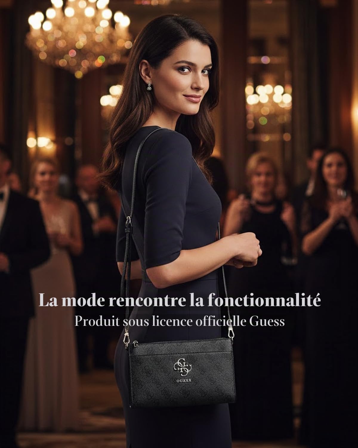 CG MOBILE Guess 4G Pochette pour téléphone portable avec grand logo (Noir)