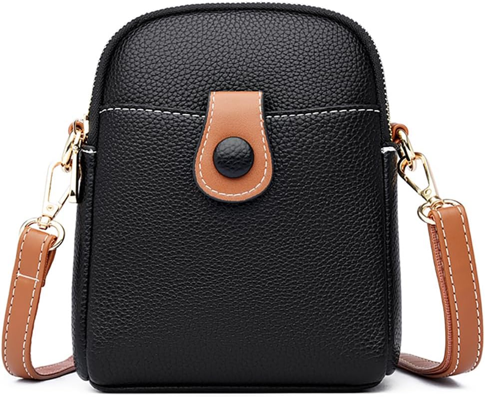 Mudono Small Crossbody Bag for Women Genuine Leather Cell Phone Purse Lightweight Shoulder Bag Vintage Daily Wallet Bag