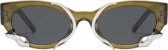 Trendy Sunglasses for Women Men Vintage Narrow Cateye Metal Snake Sunnie Y2k Accessories AP3621