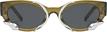 Trendy Sunglasses for Women Men Vintage Narrow Cateye Metal Snake Sunnie Y2k Accessories AP3621