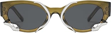 Trendy Sunglasses for Women Men Vintage Narrow Cateye Metal Snake Sunnie Y2k Accessories AP3621