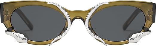 Trendy Sunglasses for Women Men Vintage Narrow Cateye Metal Snake Sunnie Y2k Accessories AP3621