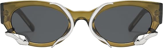 Trendy Sunglasses for Women Men Vintage Narrow Cateye Metal Snake Sunnie Y2k Accessories AP3621