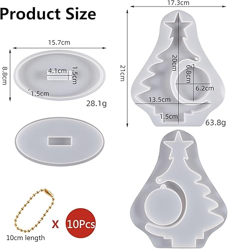 Miniatura 2 de Voaesdk Marco de fotos grande para árbol de Navidad, moldes de silicona, marcos de fotos de resina, moldes epoxi con soporte para bricolaje, adornos