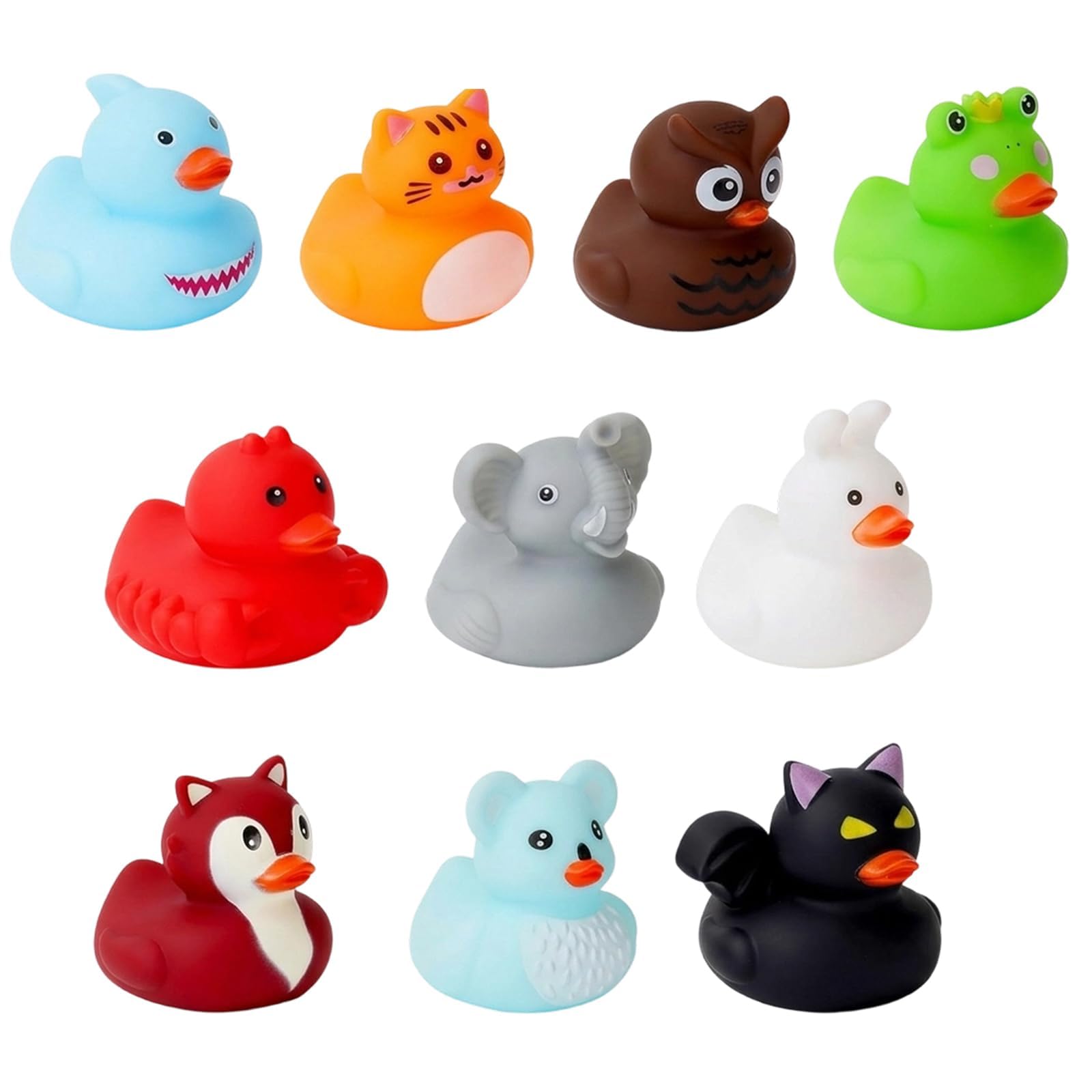 CtiUjdx 10Pcs Rubber Ducks Multipack, Small Rubber Ducks Bath Toys For Everyone, Animal Shaped Floating Ducks For Bathtub Sensory Play
