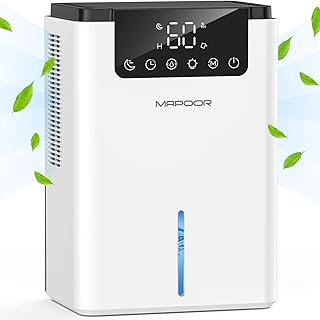 Dehumidifier for Basement, 75 OZ Quiet Dehumidifiers for Room with Auto Shut Off, 2 dehumidification Modes, Sleep Mode, Auto Defrost, Timer, Portable Dehumidifier for Bathroom, Home, Bedroom, RV