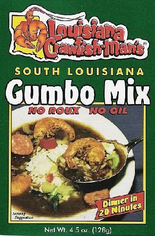 gumbo mix gluten free - Louisiana Crawfish Man’s Gumbo Mix with No Roux or Oil – 4.5Oz Traditional Louisiana Gumbo Ready in 20 Minutes – Delicious Flavor Blend Gumbo Recipe for 2 People