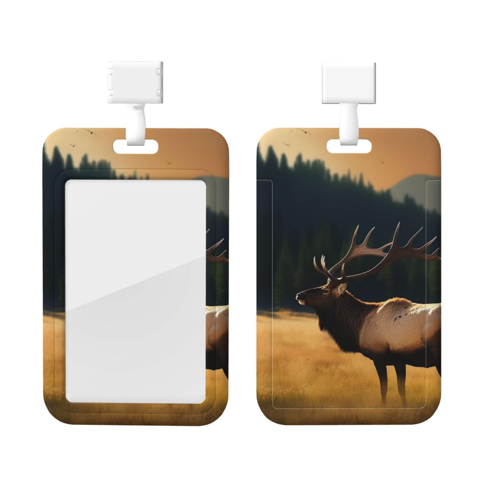 Porte-badge Vertical Tête De Mort Avec Lanière - Protecteur De Carte Transparent ABS Pour Infirmière, Enseignant, Personnel